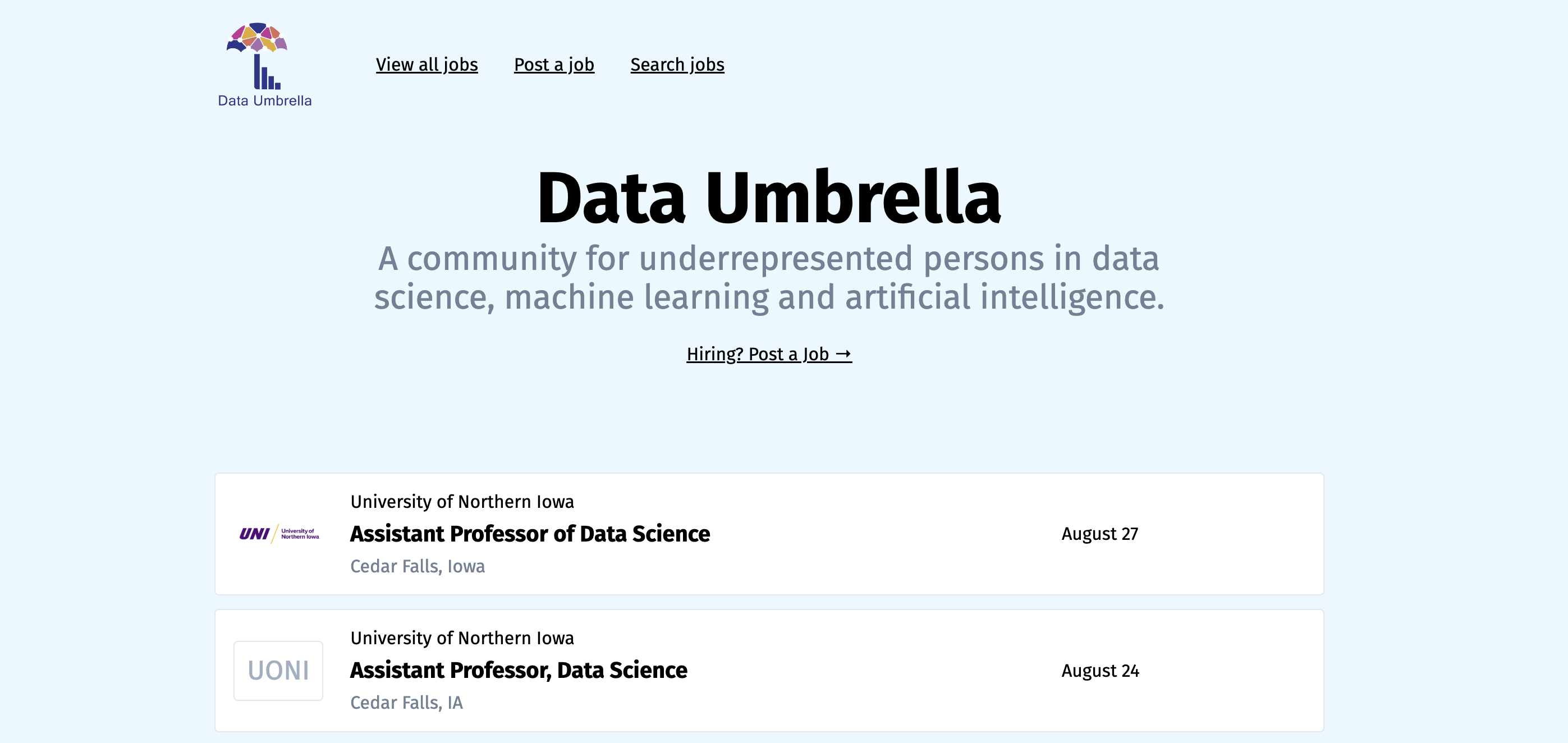 Data Umbrella Data Science and Data Analyst Job Boards