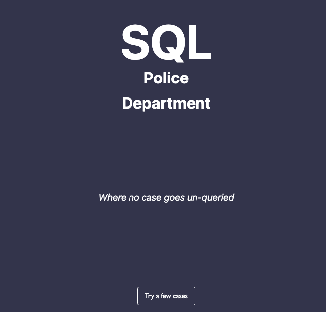 SQL Police Department