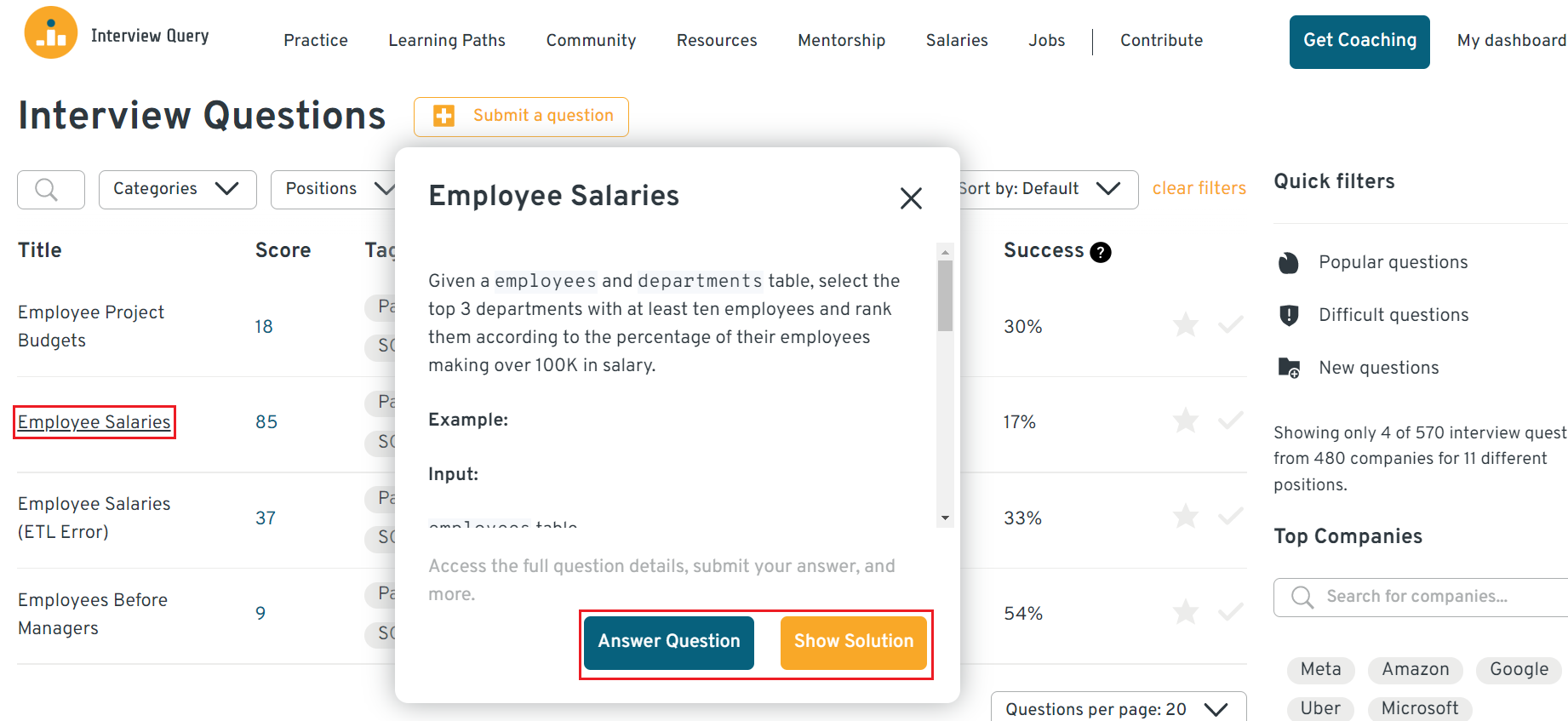 Interview Query - question preview