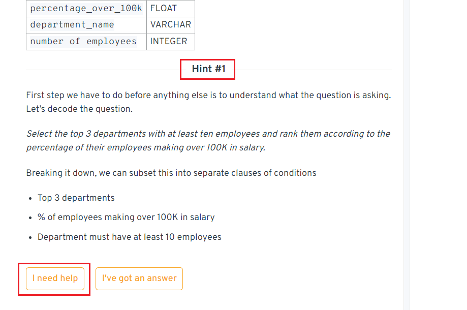 Interview Query - hints and gotchas
